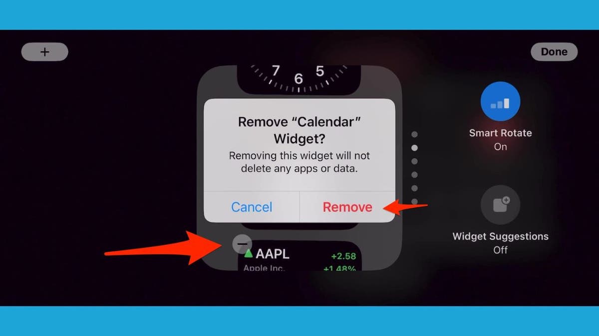 Remove Calendar Widget pop up notification 
